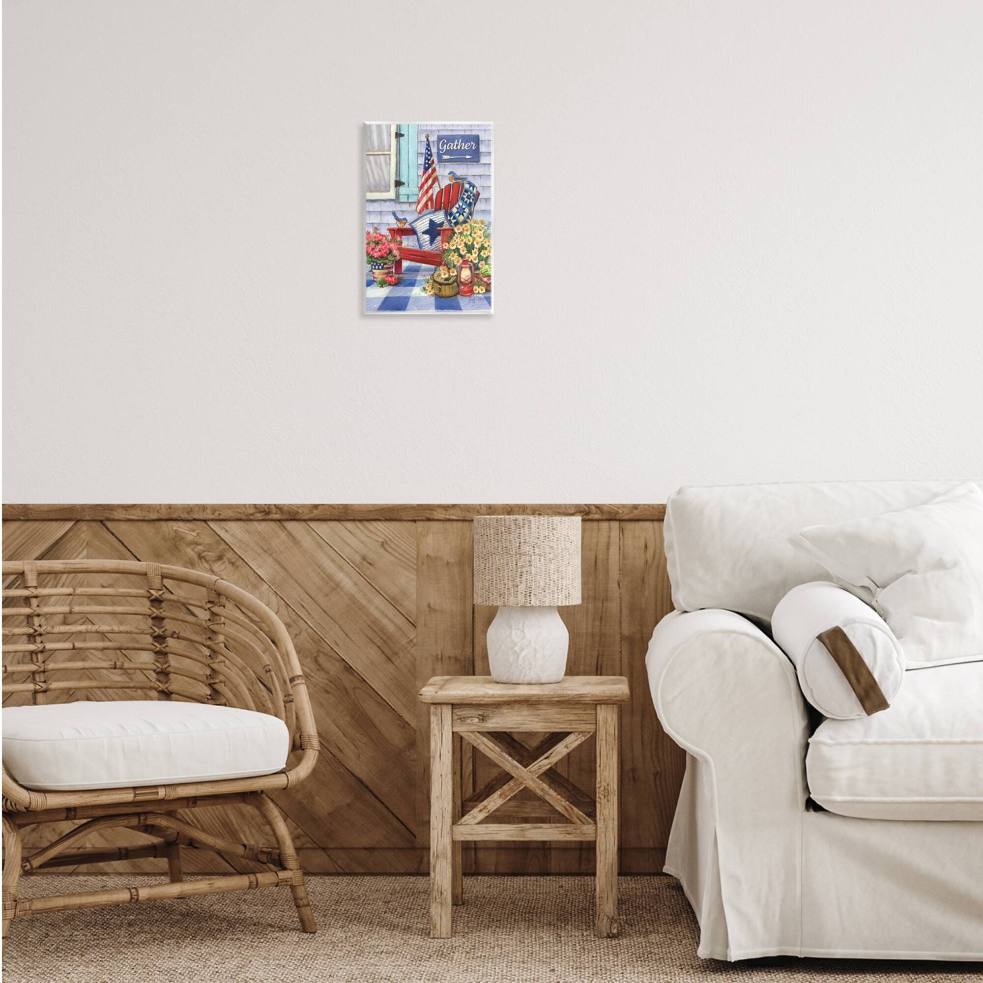 Stupell Industries Patriotic Porch View Wall Plaque Art